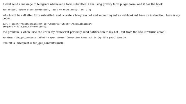 Wordpress: Using webhook sending message to telegram from wordpress? смотреть онлайн