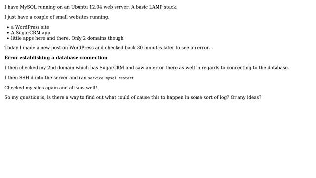 DevOps & SysAdmins: Is there a way to find out why MySQL crashed or quit working? смотреть онлайн
