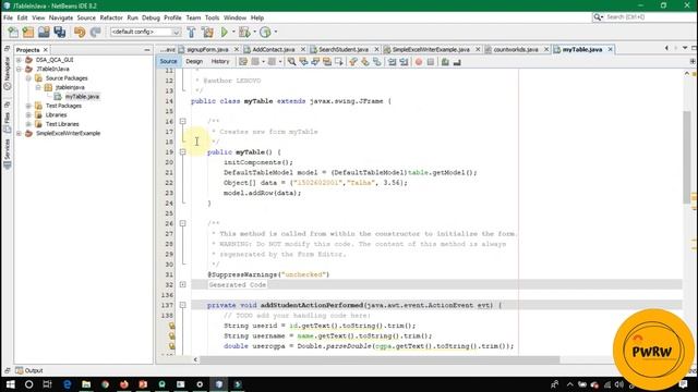JAVA | Add Records to JTable on Button Click | Programming with Rana Waqas смотреть онлайн