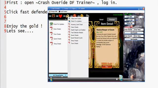 hack gold in dragon fable with Crash Overide Trainer смотреть онлайн