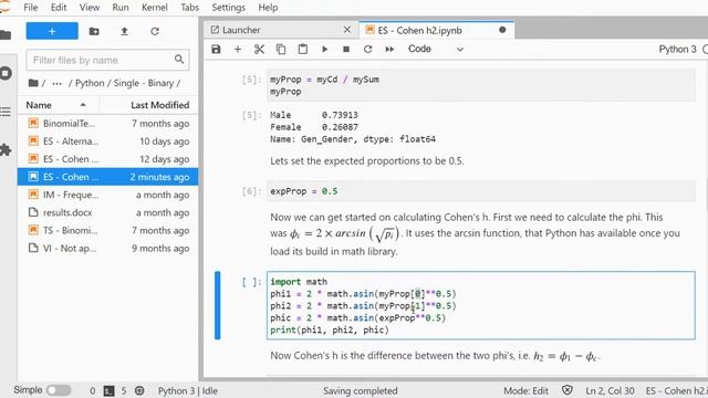 Python - Cohen's h (one-sample) - Effect size for binomial test смотреть онлайн