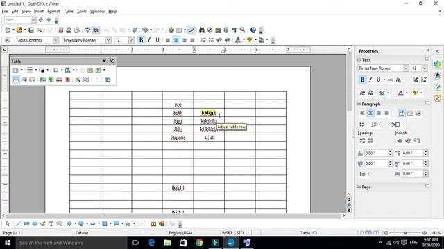 How to Insert Row and Column into the table in Open Office Writer | Unique Learning System | ULS смотреть онлайн