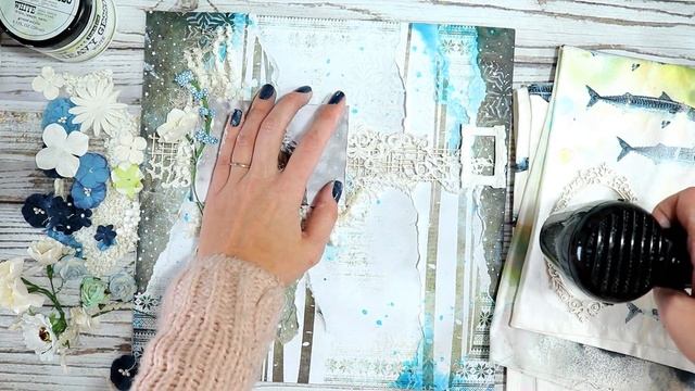 Mixed Media layout "Snow memories" FREE tutorial by Sivan Amedi смотреть онлайн