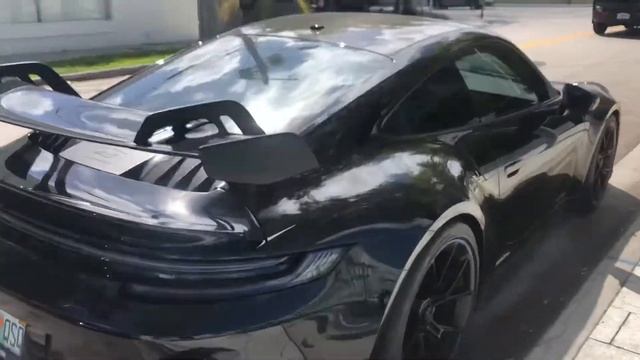 Murdered out 2021 Porsche 911 GT3 in Miami. смотреть онлайн