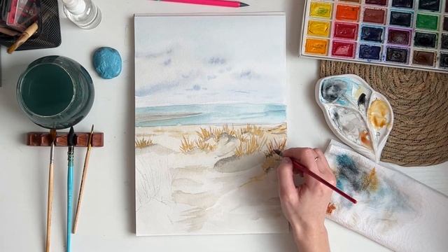 Рисуем акварелью: холодное море смотреть онлайн