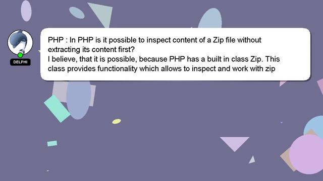 PHP : In PHP is it possible to inspect content of a Zip file without extracting its content first? смотреть онлайн
