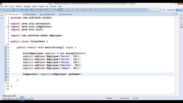 Java 8 Comparator’s comparing() methods смотреть онлайн