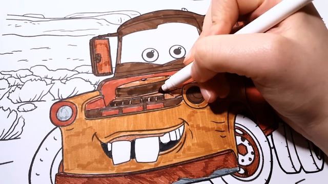 DISNEY CARS 3 Disney Cars Coloring Pages Learn Colors for Kids 1 | Tow Mater смотреть онлайн