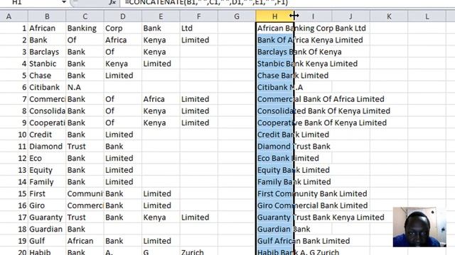 Concatenate, Excel concatenate, join data in different colums into one cell in excel смотреть онлайн