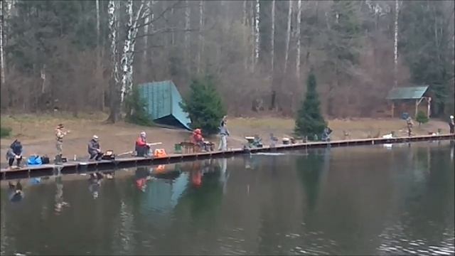 Поимки форели и осетра. Нижний пруд. смотреть онлайн