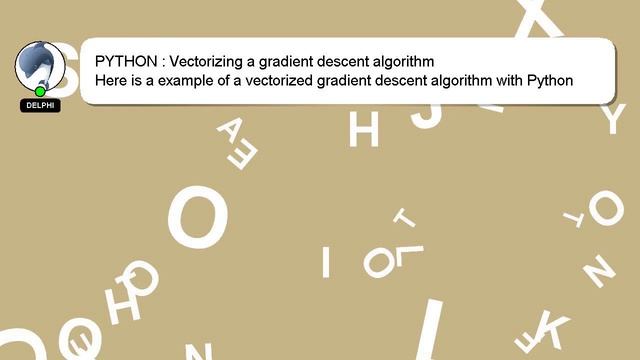 PYTHON : Vectorizing a gradient descent algorithm смотреть онлайн