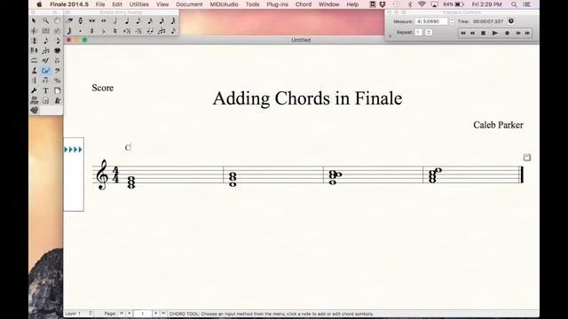 MakeMusic Finale Tutorial: Adding Chord Symbols смотреть онлайн