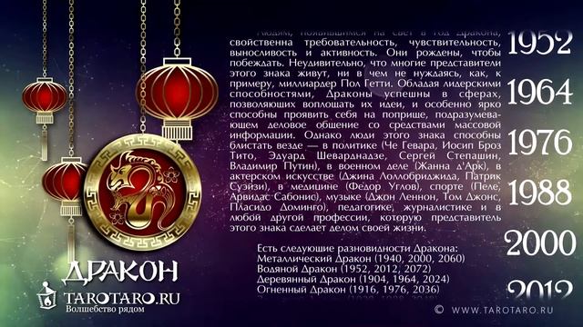 Дракон: характеристика знака или год Дракона по восточному (китайскому) гороскопу смотреть онлайн