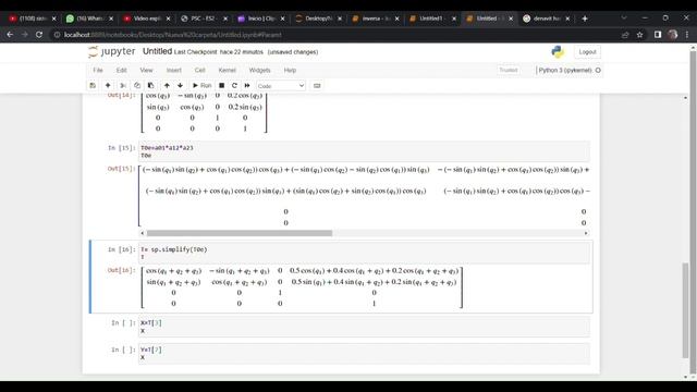 Implementacion de una matriz A, cinematica directa e inversa en Python con CoppelianSim смотреть онлайн
