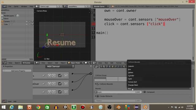 UPBGE - Interactive Pause Menu Python смотреть онлайн