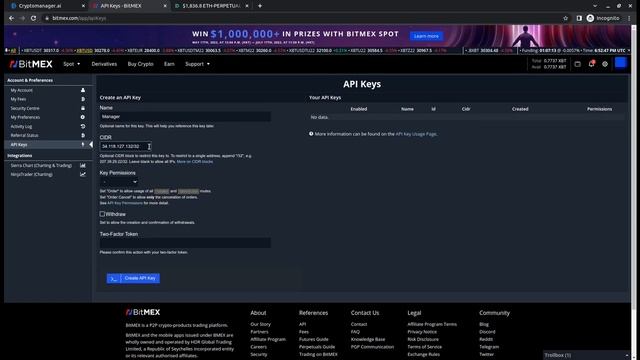 How to generate API keys on Bitmex futures exchange смотреть онлайн