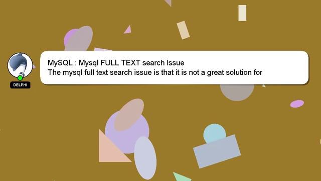 MySQL : Mysql FULL TEXT search Issue смотреть онлайн