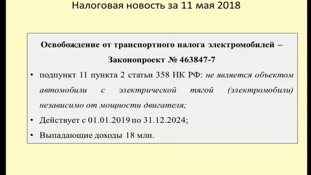 11052018 Налоговая новость об освобождении от транспортно налога электромобилей / electromobile смотреть онлайн