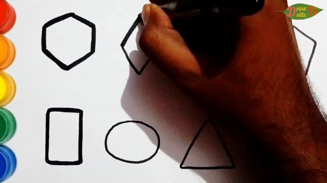 Basic Shapes For Kids And Toddlers | Drawing and coloring | Drawing Dolls Tv смотреть онлайн