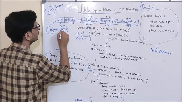 Deleting a node at nth position in Doubly Linked List:P2 смотреть онлайн