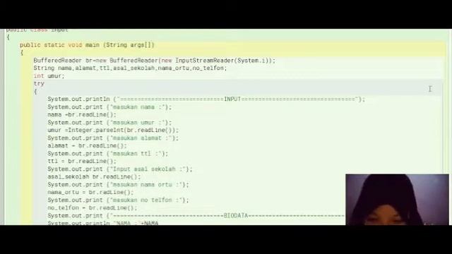 Tutorial cara membuat coding biodata menggunakan Buffered Reader смотреть онлайн