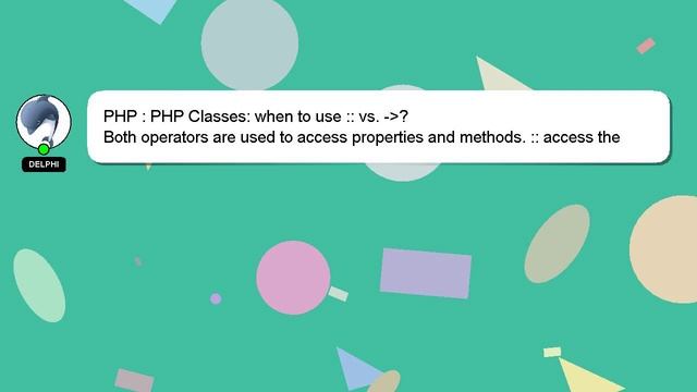 PHP : PHP Classes: when to use :: vs. - ? смотреть онлайн