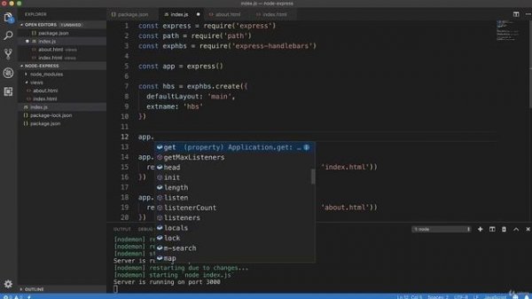 Полное руководство Node.JS. Урок 20. Подключение Handlebars