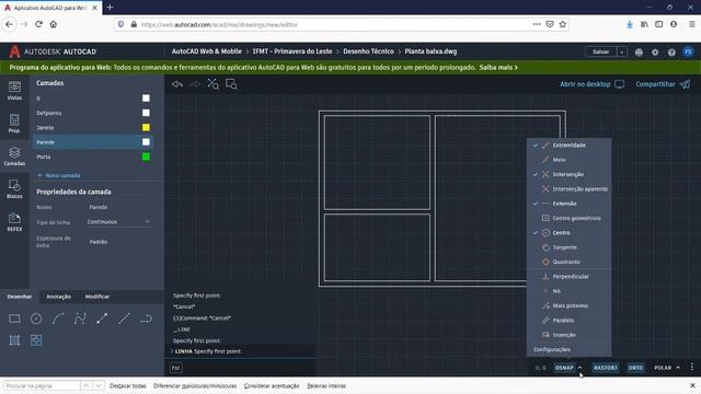 Planta baixa no AUTOCAD Web смотреть онлайн