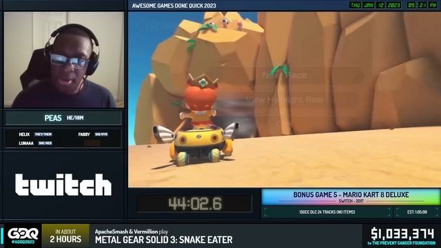 Mario Kart 8 Deluxe by Peas in 56:58 - Awesome Games Done Quick 2023 смотреть онлайн