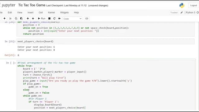 Tic Tac Toe using Python | Exercise - 1| Part - 5 (Final) смотреть онлайн