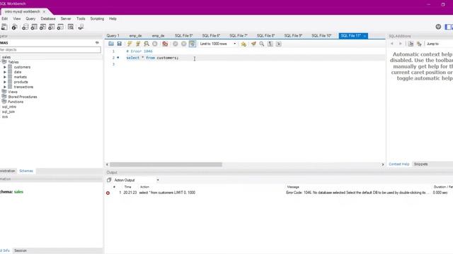 MySql Workbench Error 1046- No Database Selected смотреть онлайн