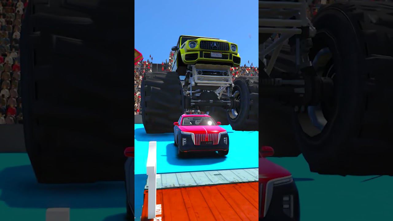 КАК ДАЛЕКО ПО ДЫРЯВЫМ БЛОКАМ ПРОЕДЕТ ЧИТ ТАЧКА? СМОТРИ НЕ УПАДИ В ГТА 5! #shorts смотреть онлайн