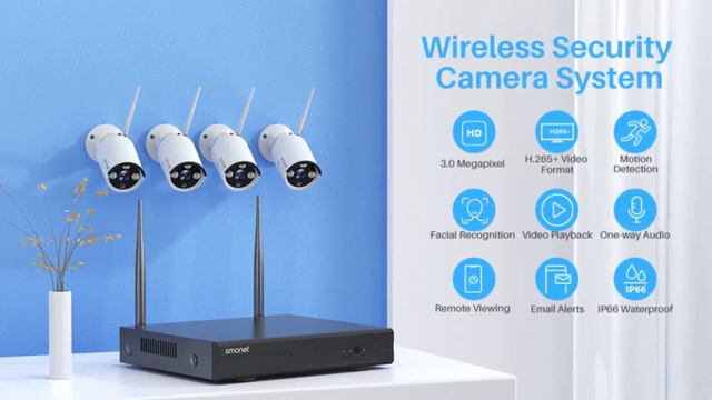 Smonet 3MP Wireless Security Camera System with Audio 1TB Hard Drive смотреть онлайн
