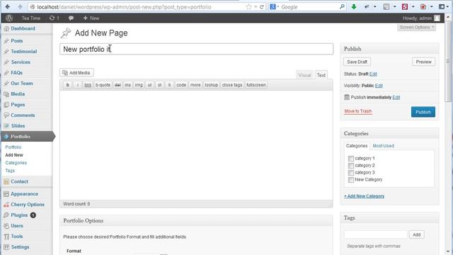 WordPress. Cherry Framework. How To Add Portfolio Page смотреть онлайн