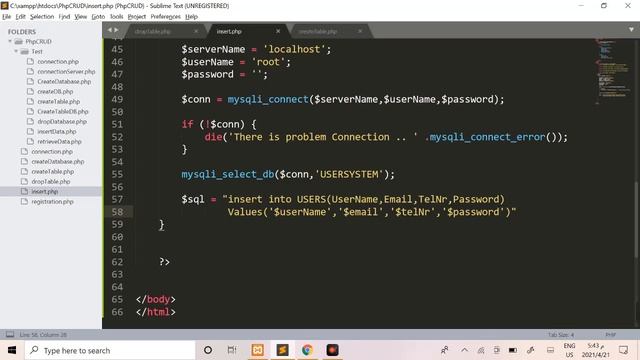 PHP Course in Arabic (2021) || PHP MySQL CRUD [#6] || Insert Data into Table Using PHP MYSQL смотреть онлайн