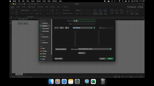 How To Create , Edit And Save An Excel File In MacBook