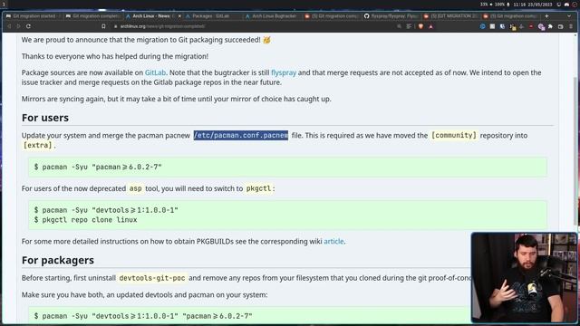 Arch Linux Successfully Migrates Repos To Git!! смотреть онлайн
