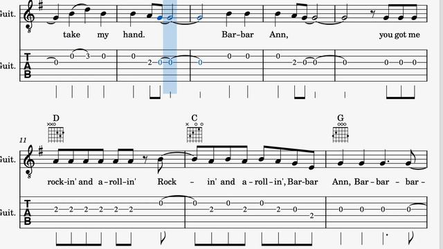 BARBARA ANN - THE BEACH BOYS LEADSHEET & TABS смотреть онлайн