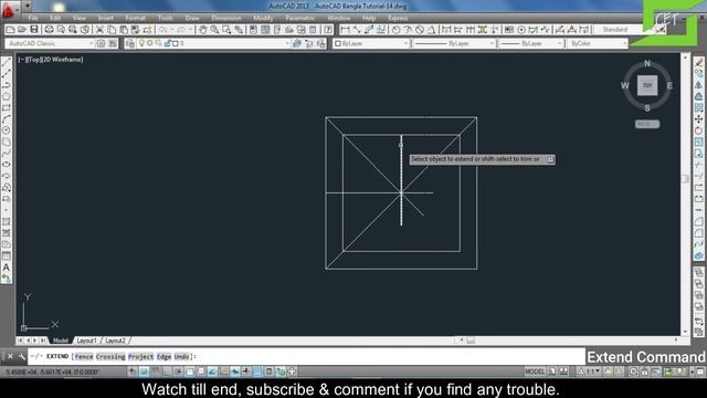 #14. AutoCAD Bangla Tutorial (Part-14) | Extend Command in AutoCAD | How to use Extend Command смотреть онлайн