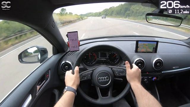 Audi A3 35 TDI (2019) on German Autobahn - POV Top Speed Drive смотреть онлайн