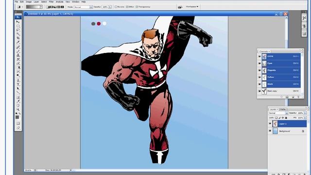 Coloring Comics in Photoshop Tutorial, Part 3, Adding shadows with lasso and grads смотреть онлайн