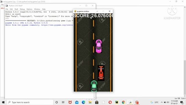 CAR GAME BY THE HELP OF PYGAME(PYTHON) смотреть онлайн