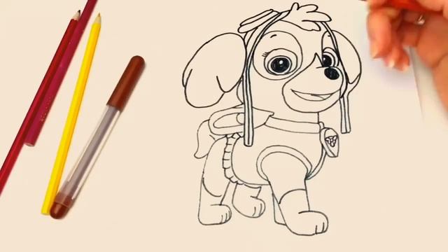 Щенячий Патруль Раскраска Мультик Рисуем Скай Paw Patrol Coloring Cartoon Skye смотреть онлайн