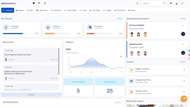 Education Dashboard Bootstrap Admin Web App смотреть онлайн