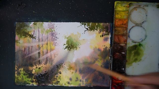 Watercolor Painting Tutorial - Light And Shadow In Tree