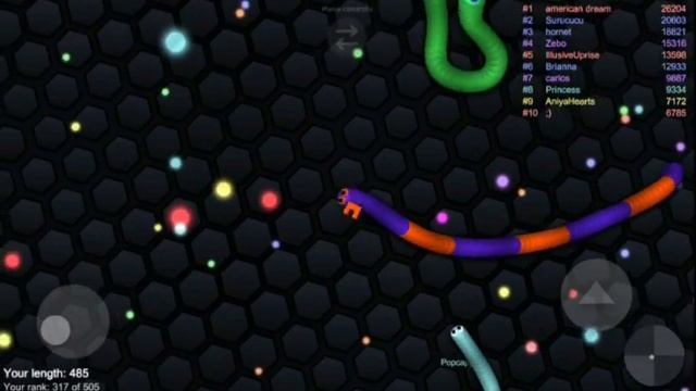 Фишка в Slither.io (на Android) смотреть онлайн