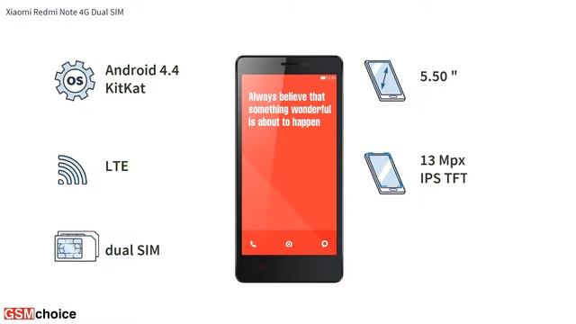 Xiaomi Redmi Note 4G - Smartphone specification by GSMchoice.com смотреть онлайн