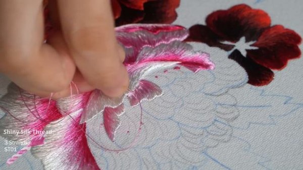 Hand Embroidery Art - Step by Step Design and Embroidery Colorful Wild Rose Flower