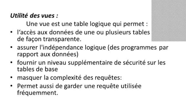 BD: Les vues en SQL (cours +exercices) смотреть онлайн