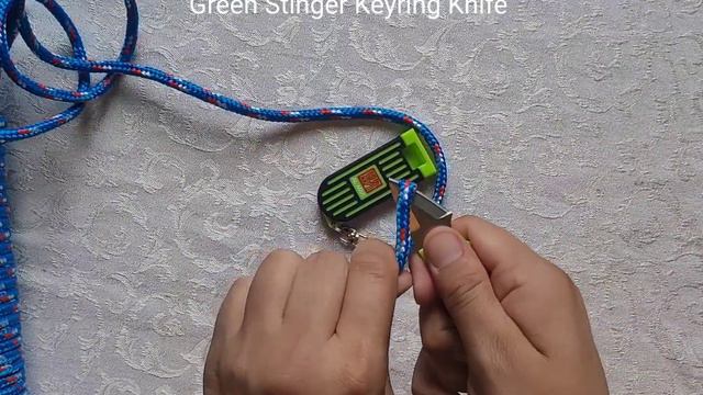 Cord Cut Test - Al Mar Green Stinger Keyring Knife On 1/4